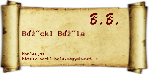 Böckl Béla névjegykártya
